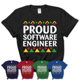Proud Software Engineer Africa Pride Black History Month T-Shirt