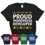 Proud Wordpress Developer Africa Pride Black History Month T-Shirt