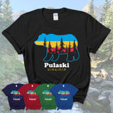 Pulaski Virginia Funny Mountain Hiking Camping Adventure Bear Pattern Vintage Gift Shirt