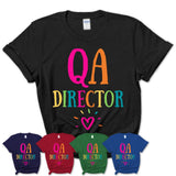 Qa Director Rainbow Lettering Heart Shirt, Employee Appreciation Gifts