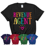 Revenue Agent Rainbow Lettering Heart Shirt, Employee Appreciation Gifts
