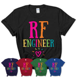 Rf Engineer Rainbow Lettering Heart Shirt, Employee Appreciation Gifts