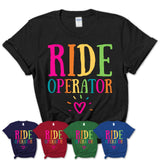 Ride Operator Rainbow Lettering Heart Shirt, Employee Appreciation Gifts