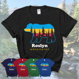 Roslyn Washington Funny Mountain Hiking Camping Adventure Bear Pattern Vintage Gift Shirt