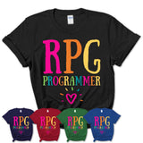 Rpg Programmer Rainbow Lettering Heart Shirt, Employee Appreciation Gifts