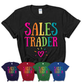 Sales Trader Rainbow Lettering Heart Shirt, Employee Appreciation Gifts