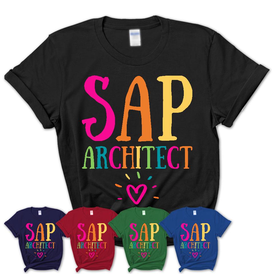 Sap Architect Rainbow Lettering Heart Shirt, Employee Appreciation Gifts