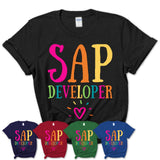 Sap Developer Rainbow Lettering Heart Shirt, Employee Appreciation Gifts