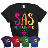 Sas Programmer Rainbow Lettering Heart Shirt, Employee Appreciation Gifts