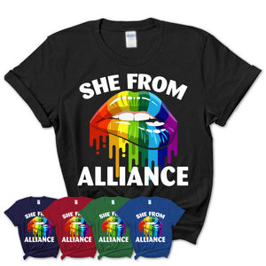 She From Alliance Ohio T-Shirt LGBT Pride Sexy Lips Gift Shirt