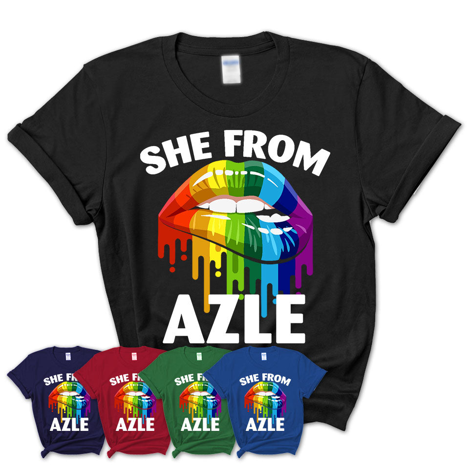 She From Azle Texas T-Shirt LGBT Pride Sexy Lips Gift Shirt