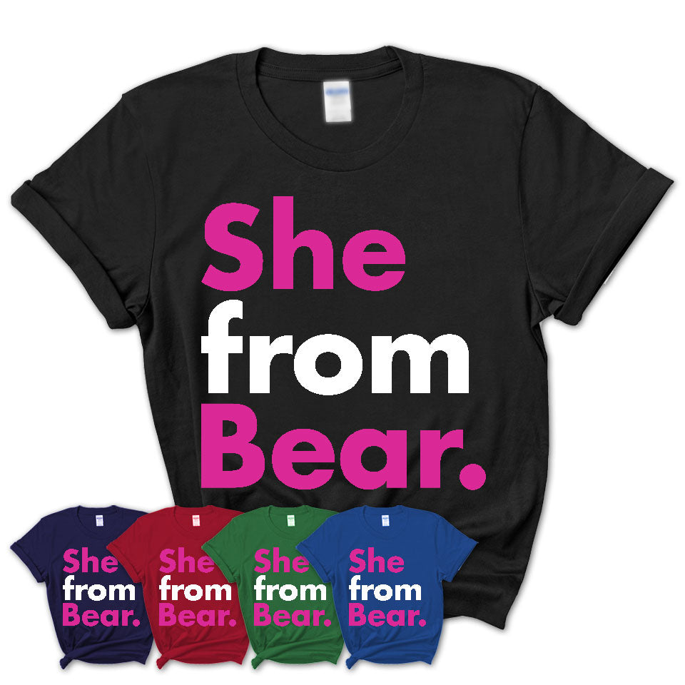 She From Bear Shirt Delaware State Birthday Gift For Her