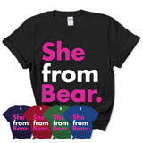 She From Bear Shirt Delaware State Birthday Gift For Her