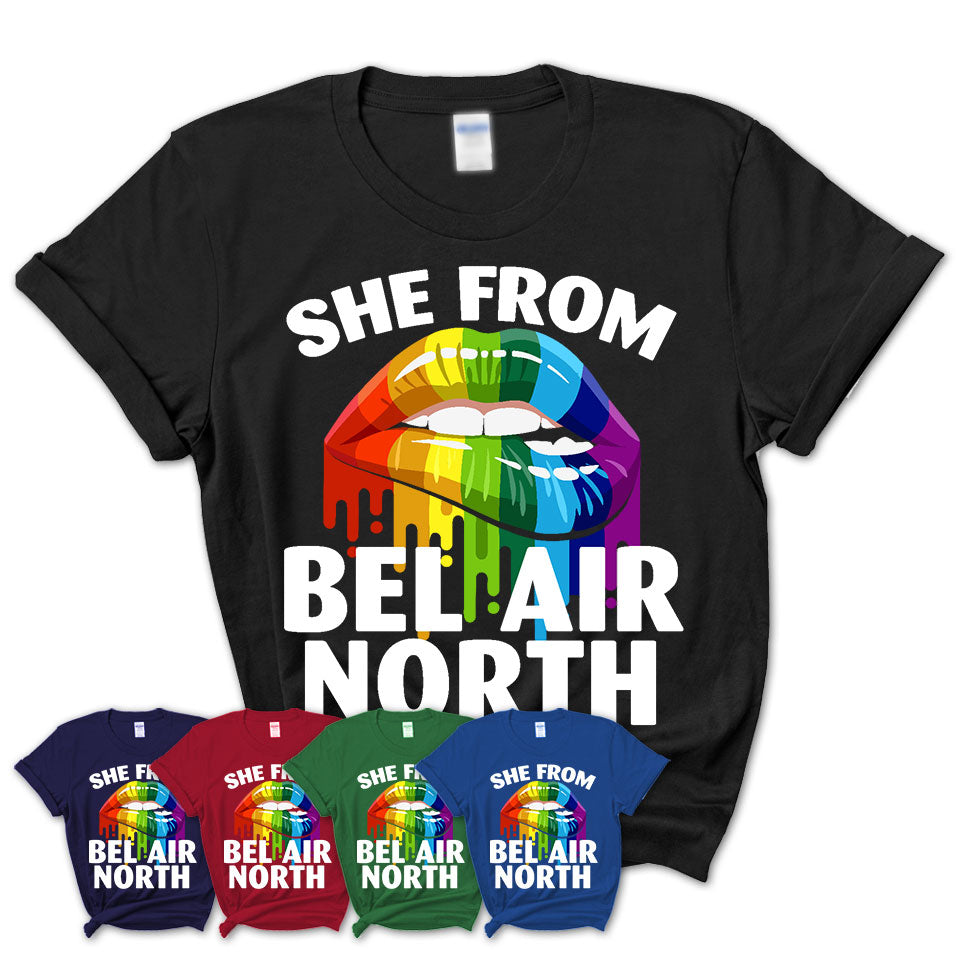 She From Bel Air North Maryland T-Shirt LGBT Pride Sexy Lips Gift Shirt
