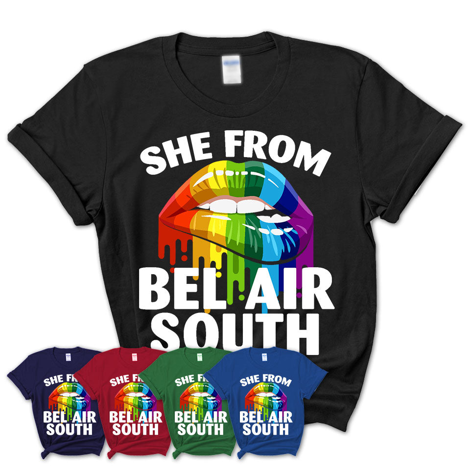 She From Bel Air South Maryland T-Shirt LGBT Pride Sexy Lips Gift Shirt