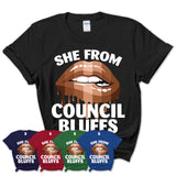 She From Council Bluffs Iowa T-Shirt Black Lives Matter Sexy Lips Girl Shirt