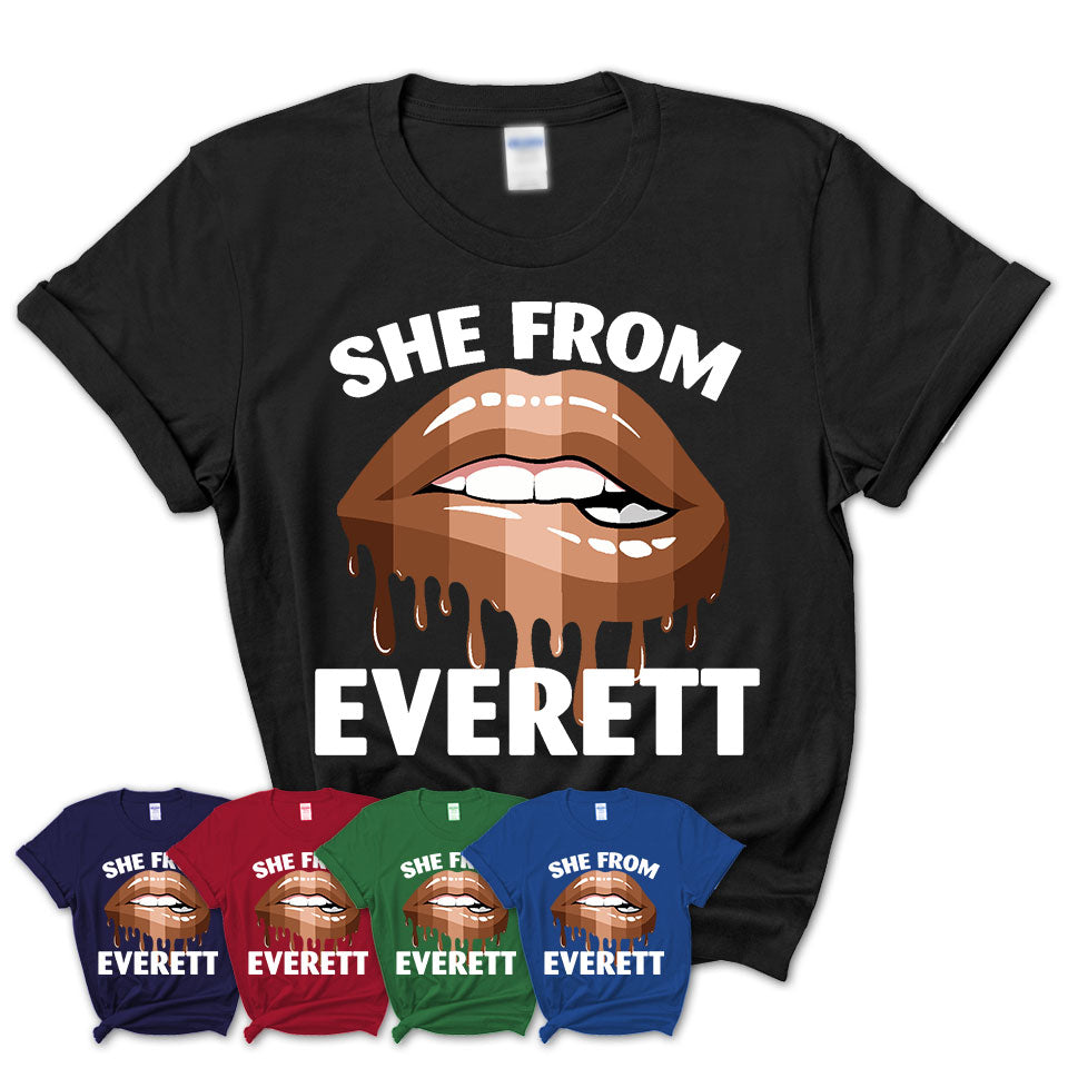 She From Everett Washington T-Shirt Black Lives Matter Sexy Lips Girl Shirt