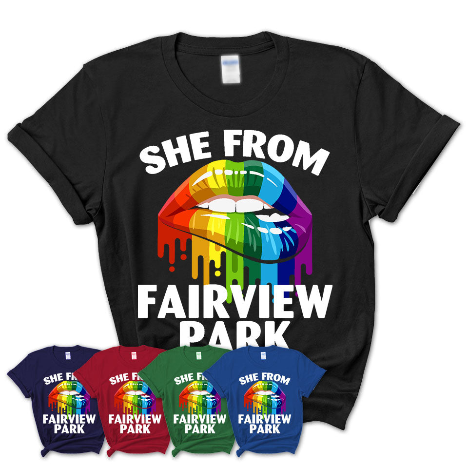 She From Fairview Park Ohio T-Shirt LGBT Pride Sexy Lips Gift Shirt