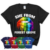 She From Forest Grove Oregon T-Shirt LGBT Pride Sexy Lips Gift Shirt