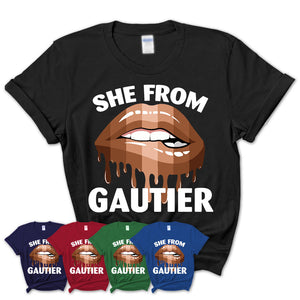 She From Gautier Mississippi T-Shirt Black Lives Matter Sexy Lips Girl Shirt