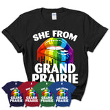 She From Grand Prairie Texas T-Shirt LGBT Pride Sexy Lips Gift Shirt