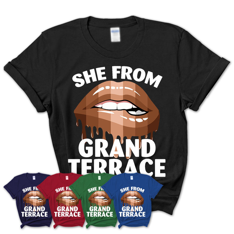She From Grand Terrace California T-Shirt Black Lives Matter Sexy Lips Girl Shirt