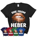 She From Heber Utah T-Shirt Black Lives Matter Sexy Lips Girl Shirt