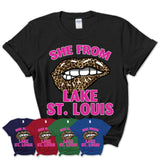 She From Lake St. Louis Missouri Gift Cheetah Leopard Sexy Lips Shirt