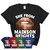 She From Madison Heights Michigan T-Shirt Black Lives Matter Sexy Lips Girl Shirt