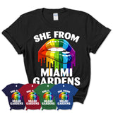 She From Miami Gardens Florida T-Shirt LGBT Pride Sexy Lips Gift Shirt