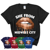 She From Midwest City Oklahoma T-Shirt Black Lives Matter Sexy Lips Girl Shirt