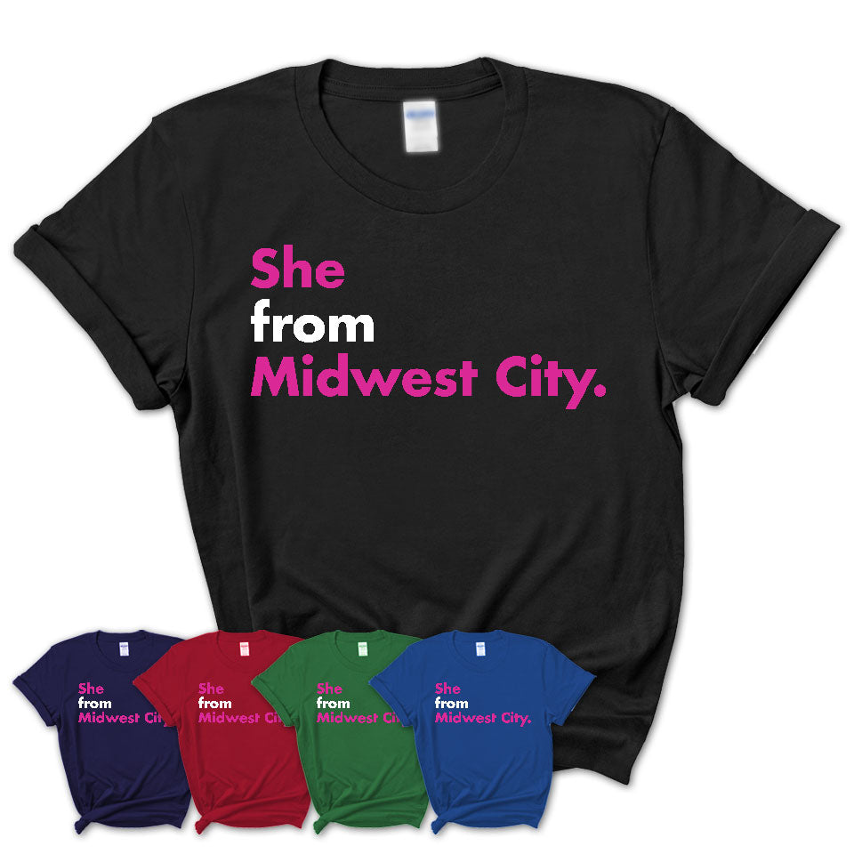She From Midwest City Shirt Oklahoma State Birthday Gift For Her
