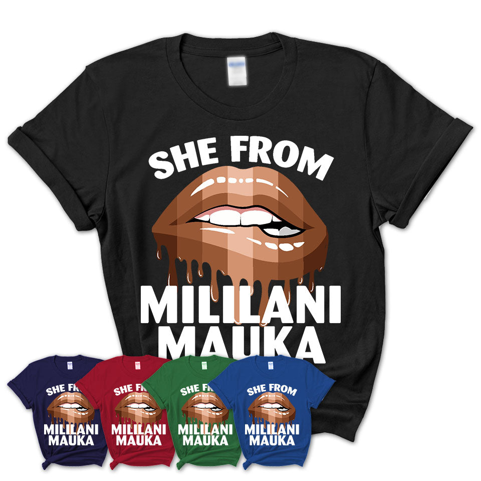 She From Mililani Mauka Hawaii T-Shirt Black Lives Matter Sexy Lips Girl Shirt