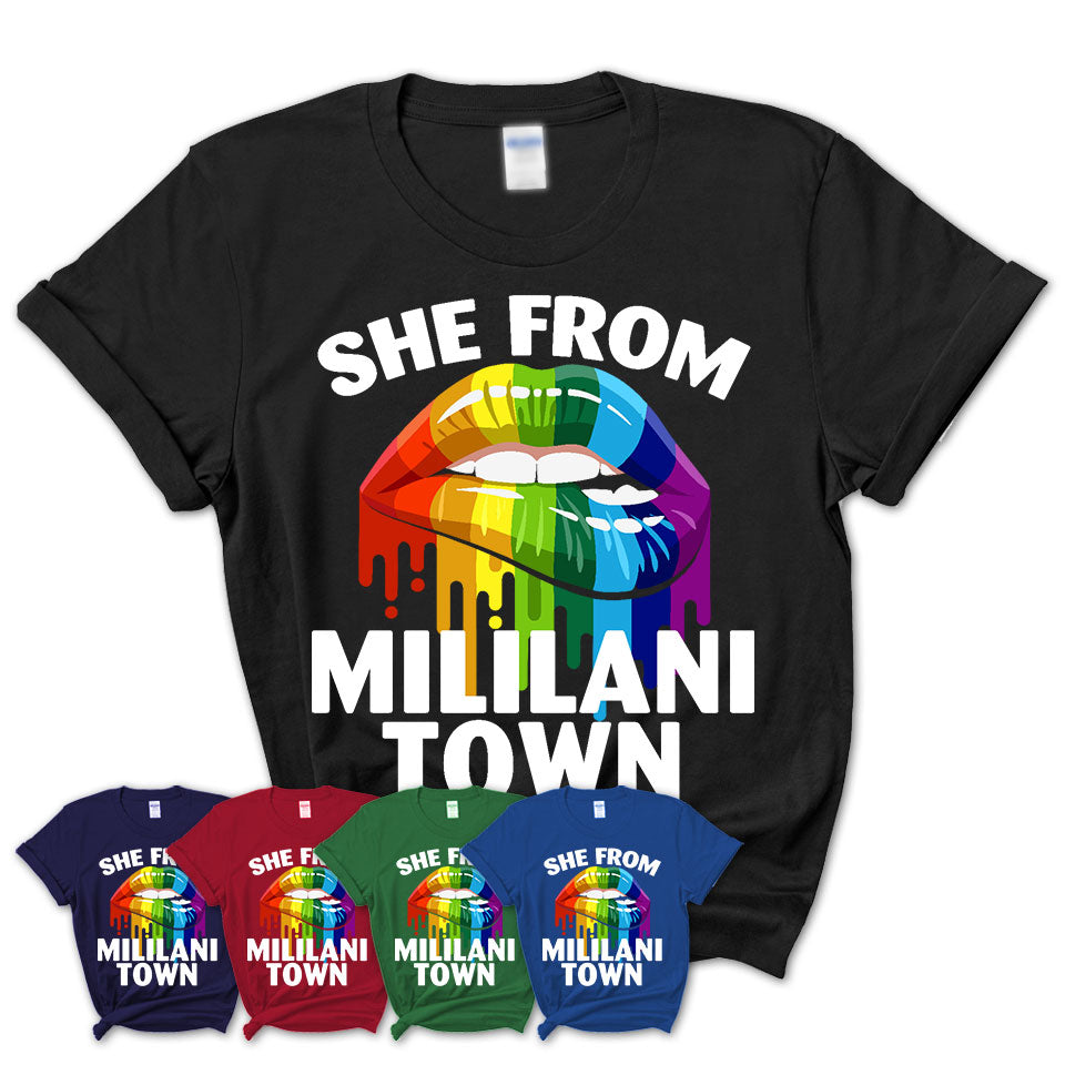 She From Mililani Town Hawaii T-Shirt LGBT Pride Sexy Lips Gift Shirt