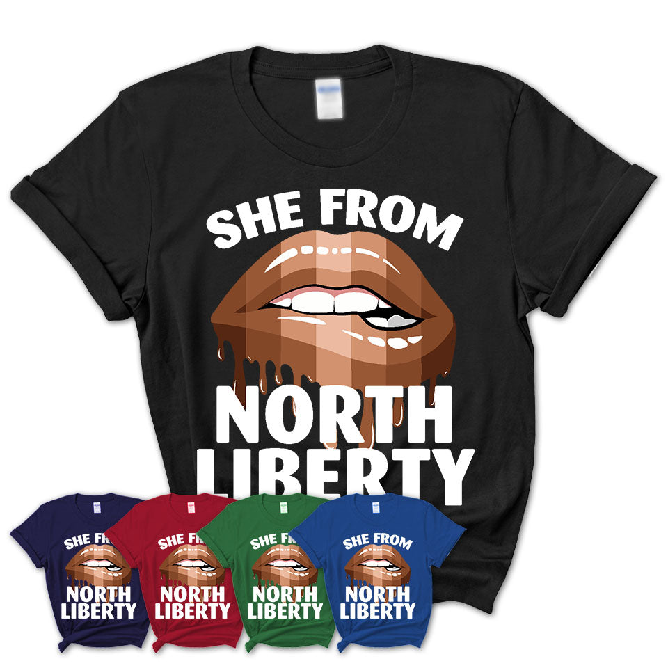 She From North Liberty Iowa T-Shirt Black Lives Matter Sexy Lips Girl Shirt