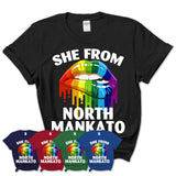 She From North Mankato Minnesota T-Shirt LGBT Pride Sexy Lips Gift Shirt