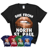 She From North St. Paul Minnesota T-Shirt Black Lives Matter Sexy Lips Girl Shirt