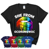 She From Oconomowoc Wisconsin T-Shirt LGBT Pride Sexy Lips Gift Shirt