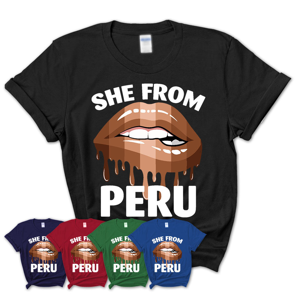 She From Peru Illinois T-Shirt Black Lives Matter Sexy Lips Girl Shirt