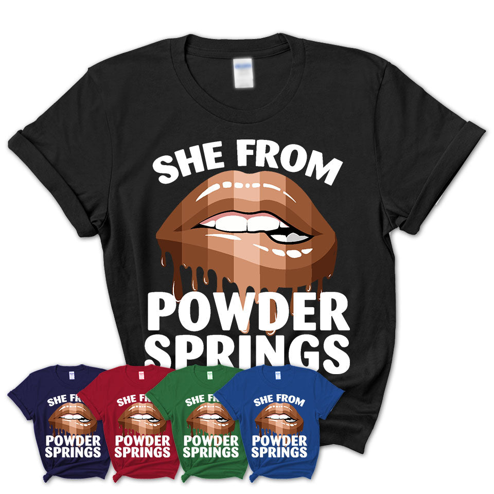 She From Powder Springs Georgia T-Shirt Black Lives Matter Sexy Lips Girl Shirt