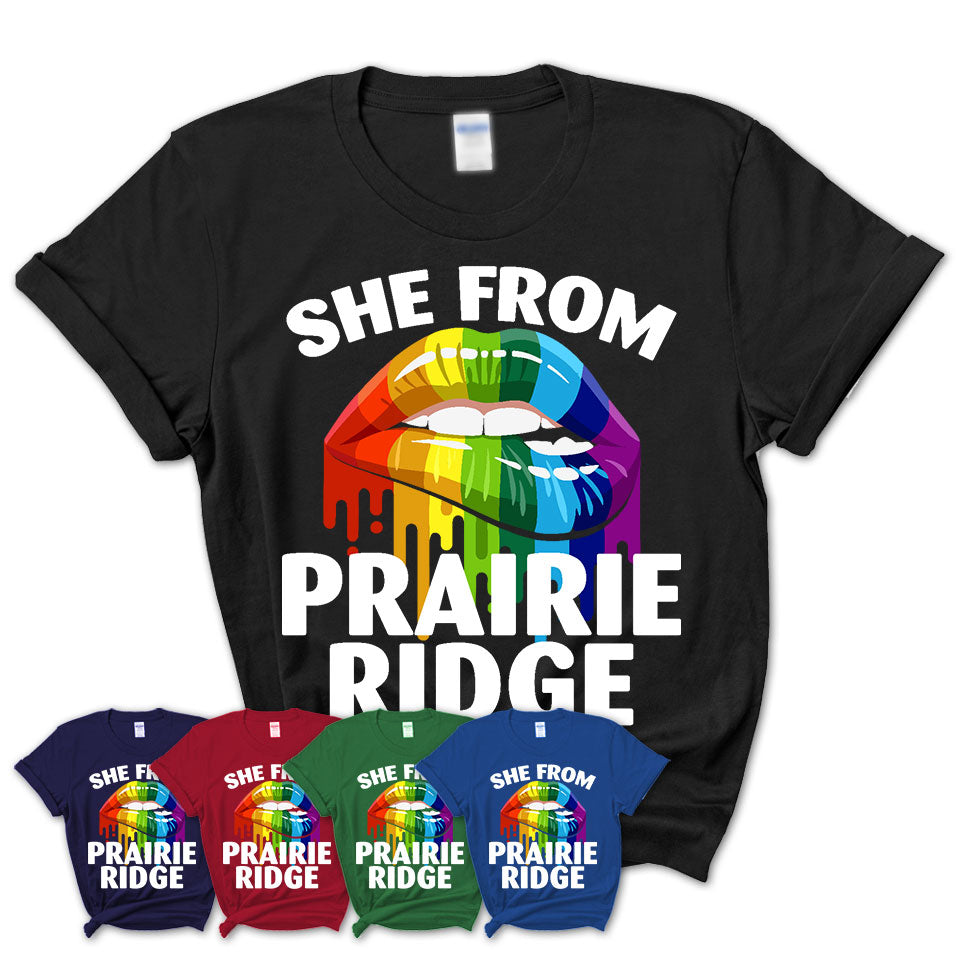 She From Prairie Ridge Washington T-Shirt LGBT Pride Sexy Lips Gift Shirt