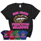 She From Princeton Meadows New Jersey Gift Cheetah Leopard Sexy Lips Shirt