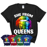 She From Queens New York T-Shirt LGBT Pride Sexy Lips Gift Shirt