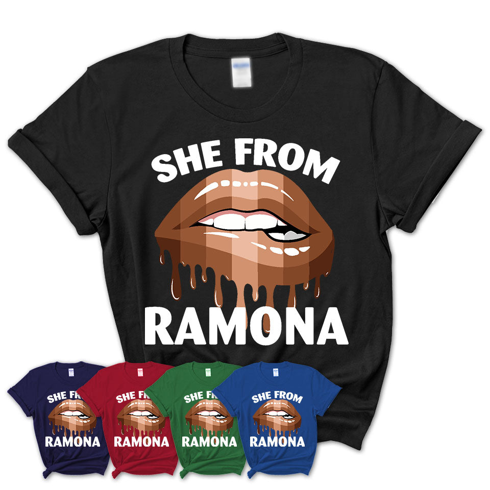 She From Ramona California T-Shirt Black Lives Matter Sexy Lips Girl Shirt