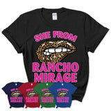 She From Rancho Mirage California Gift Cheetah Leopard Sexy Lips Shirt
