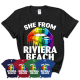 She From Riviera Beach Florida T-Shirt LGBT Pride Sexy Lips Gift Shirt