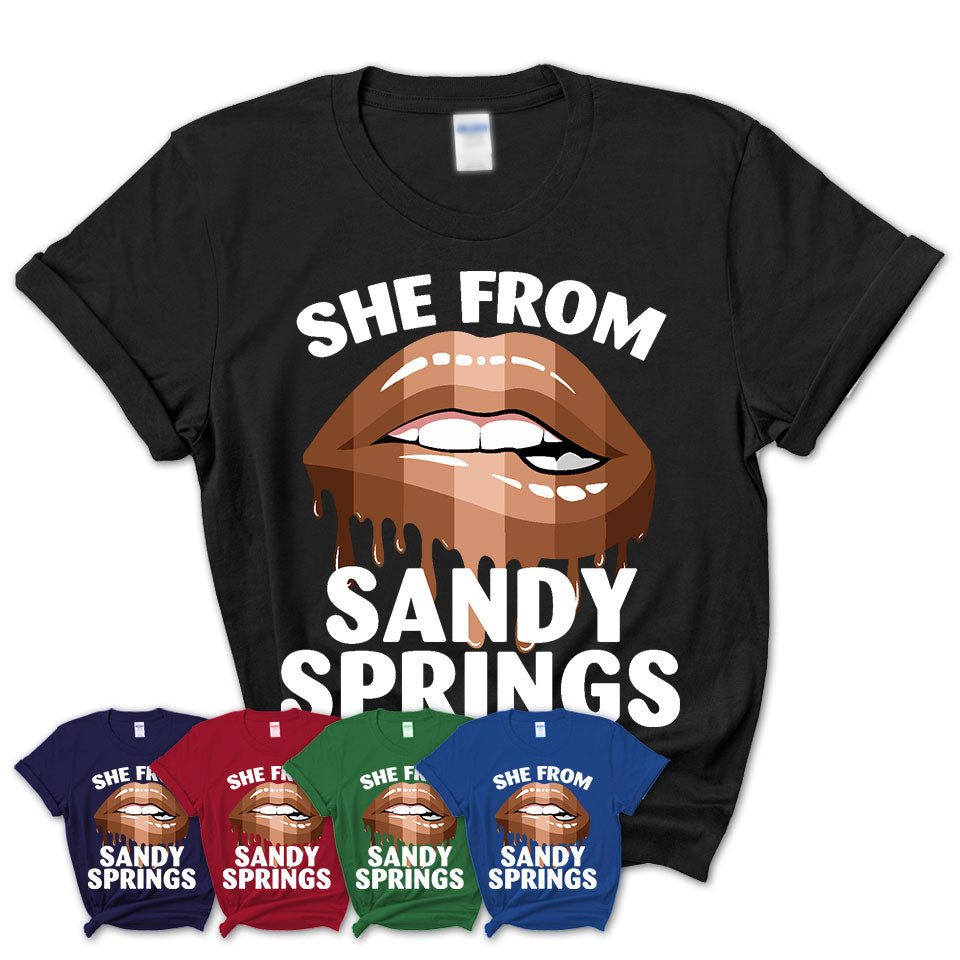 She From Sandy Springs Georgia T-Shirt Black Lives Matter Sexy Lips Girl Shirt