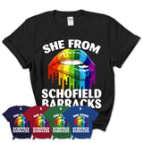 She From Schofield Barracks Hawaii T-Shirt LGBT Pride Sexy Lips Gift Shirt