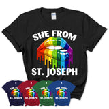 She From St. Joseph Missouri T-Shirt LGBT Pride Sexy Lips Gift Shirt