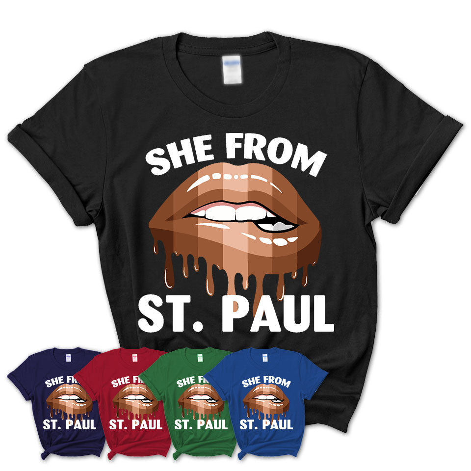 She From St. Paul Minnesota T-Shirt Black Lives Matter Sexy Lips Girl Shirt